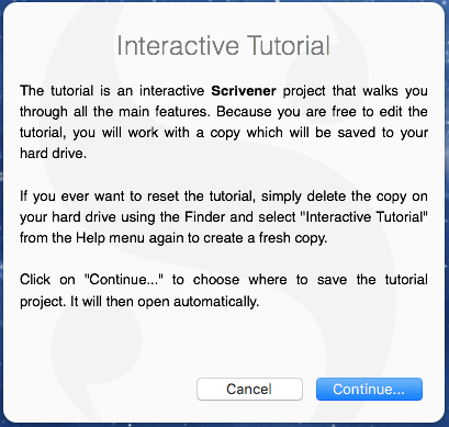 Interactive Tutorial message