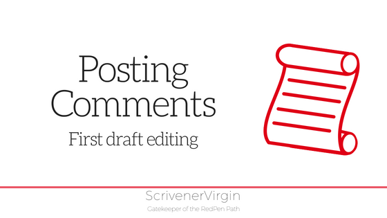 Posting comments (First draft editing) | ScrivenerVirgin