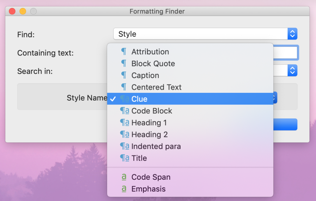 Choose your style | Scrivener with Style: Named styles
