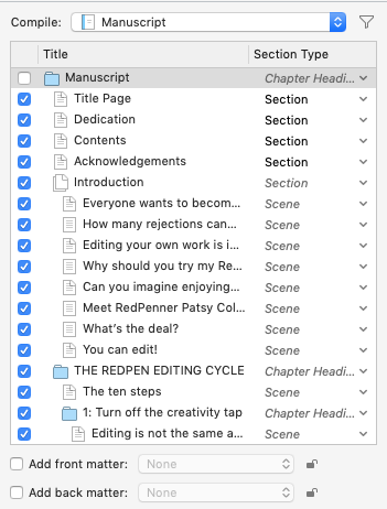 Selection | Compiling with Scrivener 3: An Introduction