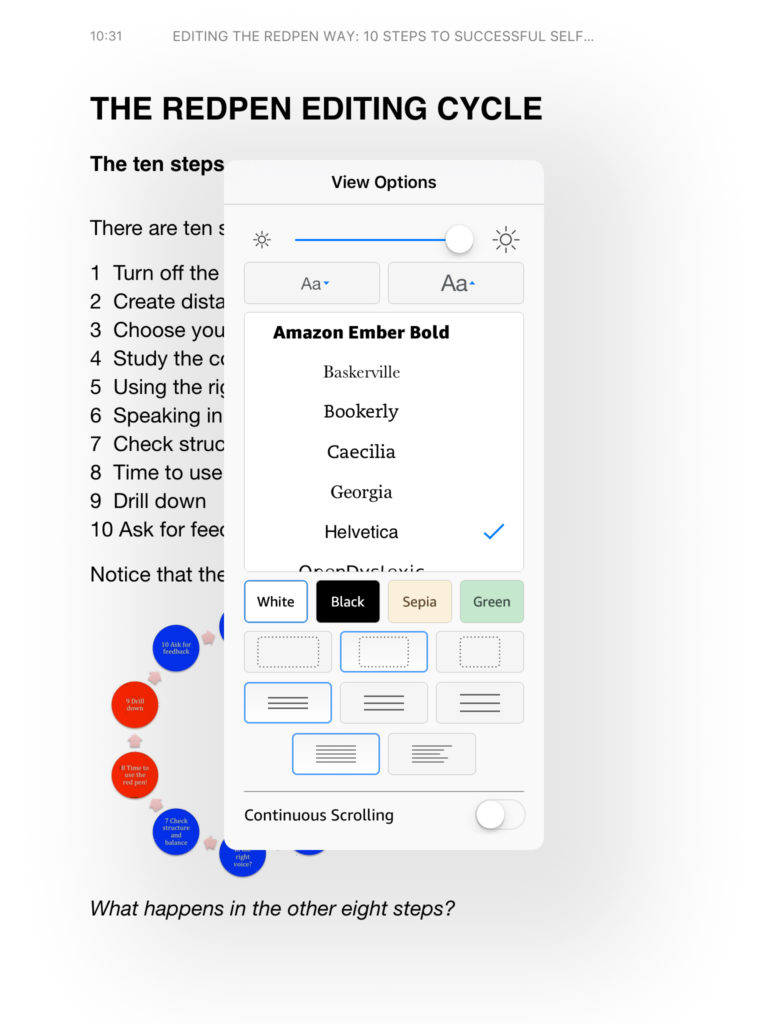 Readers can choose their own font