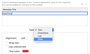 Data type options | The timeline for a new novel