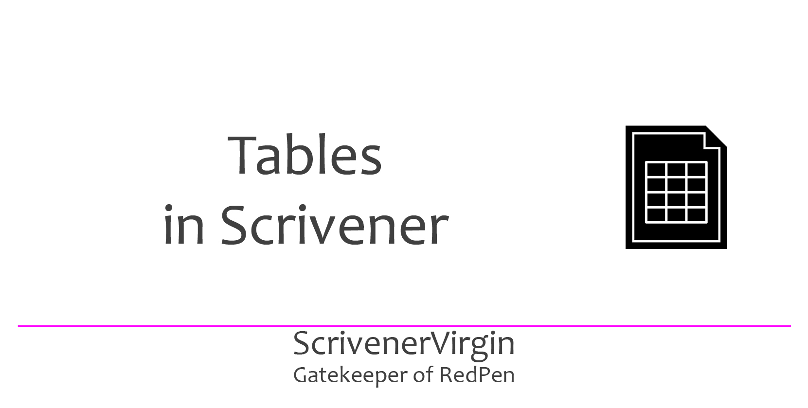 Tables in Scrivener header image