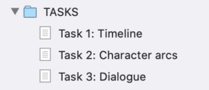 Task folder | The developmental editor's process
