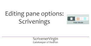 Header image | Editing pane options: Scrivenings