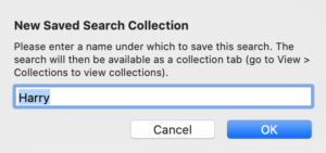 New Saved Search Collection | Binder skills: Searching and collections
