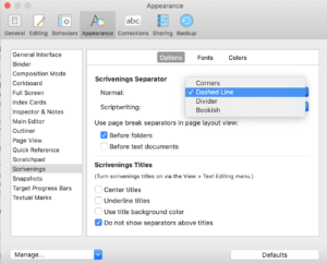 Customising the separators in Scrivenings