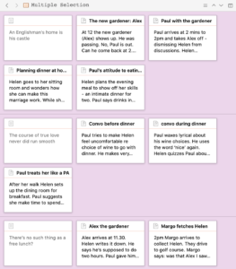 Grid view of multiple selection