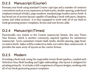 Scrivener manual extract | Compiling: Output options