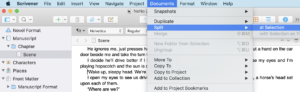 Document Split at selection