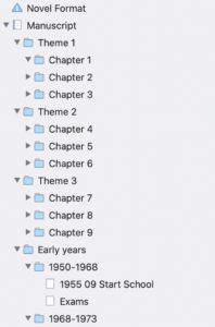 Reorganising by theme | Scrivener for memoir writers