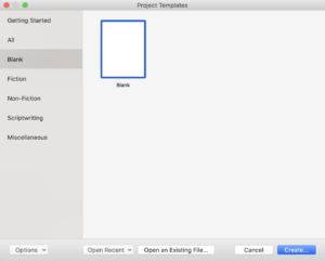 Blank template best for courses | Scrivener for lifelong learning