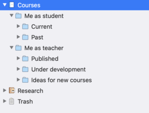 My Binder structure for courses | Scrivener for lifelong learning