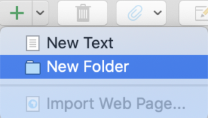 Creating a new Folder using Add icon