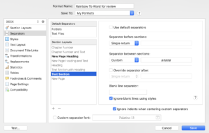 Separator settings 