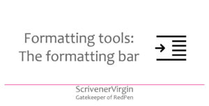 Header image | Formatting tools: The formatting bar