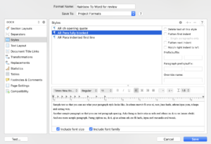 Formatting essential styles