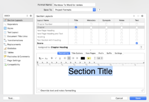 Formatting headings