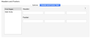 Header and Footer fields