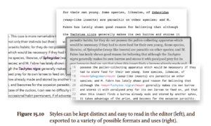 Three output of the same text | The Scrivener Mindset: The role of styles