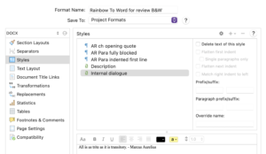 A second style setting in Compile