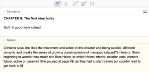 Chapter Notes | Using Scrivener during the review stages