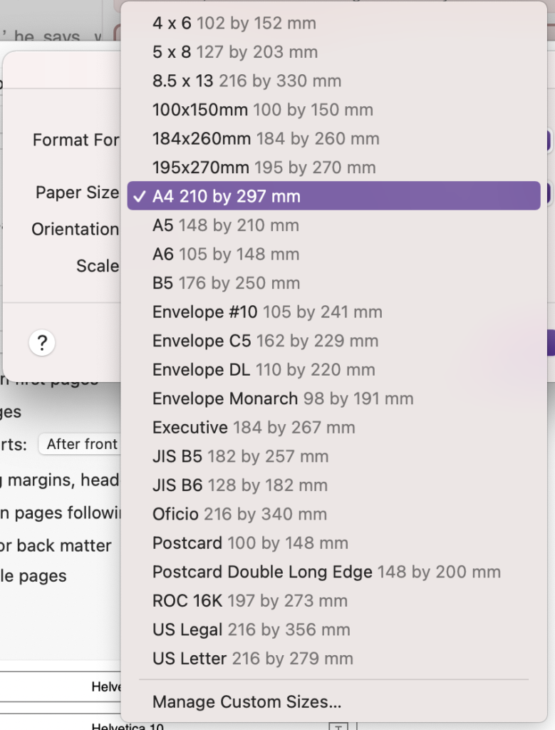 DIY Book Formatting with Scrivener Page Settings ScrivenerVirgin