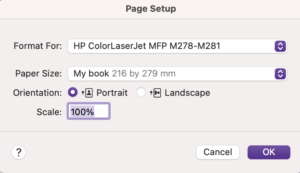 Page setup - portrait versus landscape