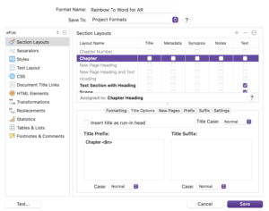 Chapter heading options | DIY Book Formatting with Scrivener: Headings, Headers and Footers