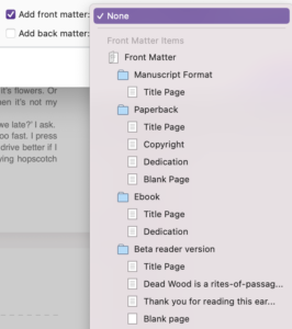 Beta reader version | DIY Book Formatting with Scrivener: FrontMatter and EndMatter