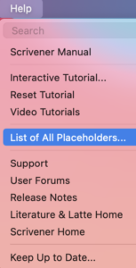 Help menu | Placeholders: An Introduction