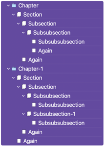 5 levels in the Binder | Placeholders: Hierarchical autonumbering