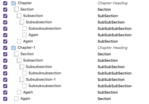Section types assigned | Placeholders: Hierarchical autonumbering