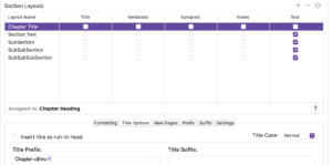 Section layouts