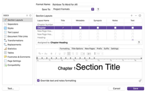Ticking the Title column | Placeholders: Title as a Document Variable