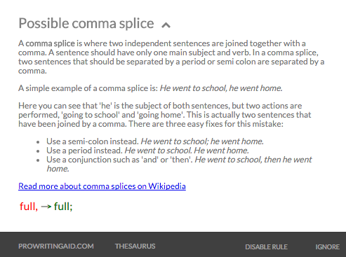 Comma splice