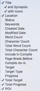 Outliner columns