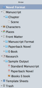 Novel format binder content