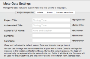 Metadata: The editor's friend | ScrivenerVirgin