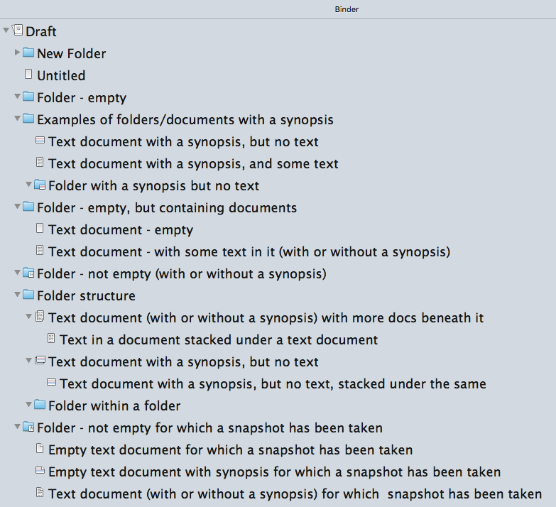 Binder structure with icons