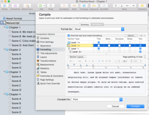 Formatting levels - multiple documents