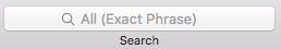 All (Exact phrase) Project search options