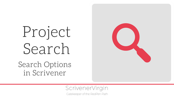 Search options in Scrivener: Project search | ScrivenerVirgin